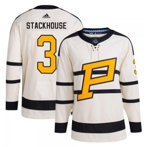 Ron Stackhouse Pittsburgh Penguins Adidas Authentic Cream 2023 Winter Classic Jersey