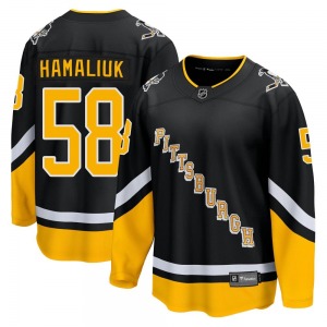 Youth Dillon Hamaliuk Pittsburgh Penguins Fanatics Branded Premier Black 2021/22 Alternate Breakaway Player Jersey