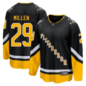 Youth Greg Millen Pittsburgh Penguins Fanatics Branded Premier Black 2021/22 Alternate Breakaway Player Jersey