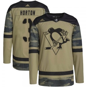 Tim Horton Pittsburgh Penguins Adidas Authentic Camo Military Appreciation Practice Jersey