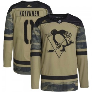 Ville Koivunen Pittsburgh Penguins Adidas Authentic Camo Military Appreciation Practice Jersey