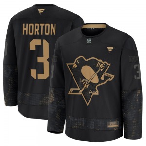 Tim Horton Pittsburgh Penguins Fanatics Premium Black 2024 Military Appreciation Practice Jersey