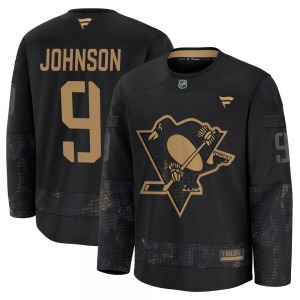 Mark Johnson Pittsburgh Penguins Fanatics Premium Black 2024 Military Appreciation Practice Jersey