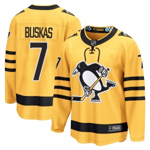 Youth Rod Buskas Pittsburgh Penguins Fanatics Breakaway Gold Alternate 2025 Jersey