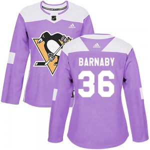 Women's Matthew Barnaby Pittsburgh Penguins Adidas Authentic Purple Fights Cancer Practice Jersey