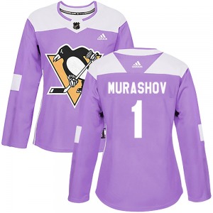 Women's Sergei Murashov Pittsburgh Penguins Adidas Authentic Purple Fights Cancer Practice Jersey