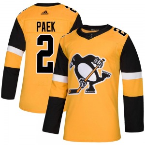 Jim Paek Pittsburgh Penguins Adidas Authentic Gold Alternate Jersey