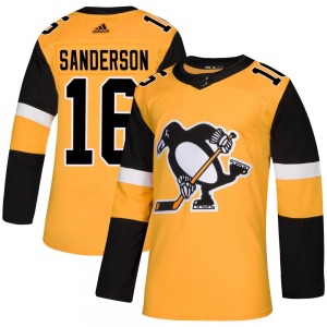 Derek Sanderson Pittsburgh Penguins Adidas Authentic Gold Alternate Jersey
