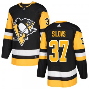 Arturs Silovs Pittsburgh Penguins Adidas Authentic Black Home Jersey