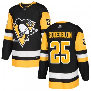 Elmer Soderblom Pittsburgh Penguins Adidas Authentic Black Home Jersey