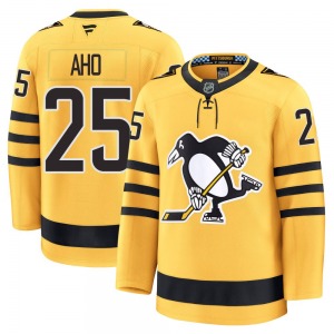 Youth Sebastian Aho Pittsburgh Penguins Fanatics Premium Gold Alternate 2025 Jersey