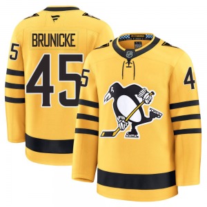 Youth Harrison Brunicke Pittsburgh Penguins Fanatics Premium Gold Alternate 2025 Jersey