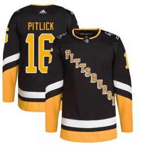 Rem Pitlick Pittsburgh Penguins Adidas Authentic Black 2021/22 Alternate Primegreen Pro Player Jersey