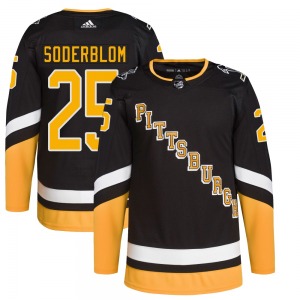Elmer Soderblom Pittsburgh Penguins Adidas Authentic Black 2021/22 Alternate Primegreen Pro Player Jersey
