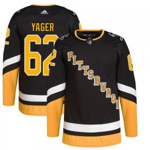 Brayden Yager Pittsburgh Penguins Adidas Authentic Black 2021/22 Alternate Primegreen Pro Player Jersey