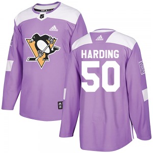 Youth Finn Harding Pittsburgh Penguins Adidas Authentic Purple Fights Cancer Practice Jersey
