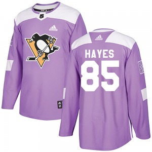 Youth Avery Hayes Pittsburgh Penguins Adidas Authentic Purple Fights Cancer Practice Jersey