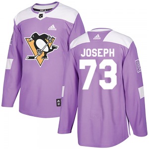 Youth P.O Joseph Pittsburgh Penguins Adidas Authentic Purple Fights Cancer Practice Jersey