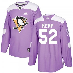 Youth Philip Kemp Pittsburgh Penguins Adidas Authentic Purple Fights Cancer Practice Jersey