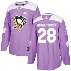 Youth Parker Wotherspoon Pittsburgh Penguins Adidas Authentic Purple Fights Cancer Practice Jersey