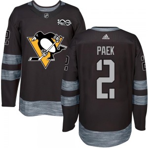 Jim Paek Pittsburgh Penguins Authentic Black 1917-2017 100th Anniversary Jersey