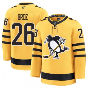 Tristan Broz Pittsburgh Penguins Fanatics Premium Gold Alternate 2025 Jersey