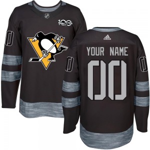 Youth Custom Pittsburgh Penguins Authentic Black Custom 1917-2017 100th Anniversary Jersey